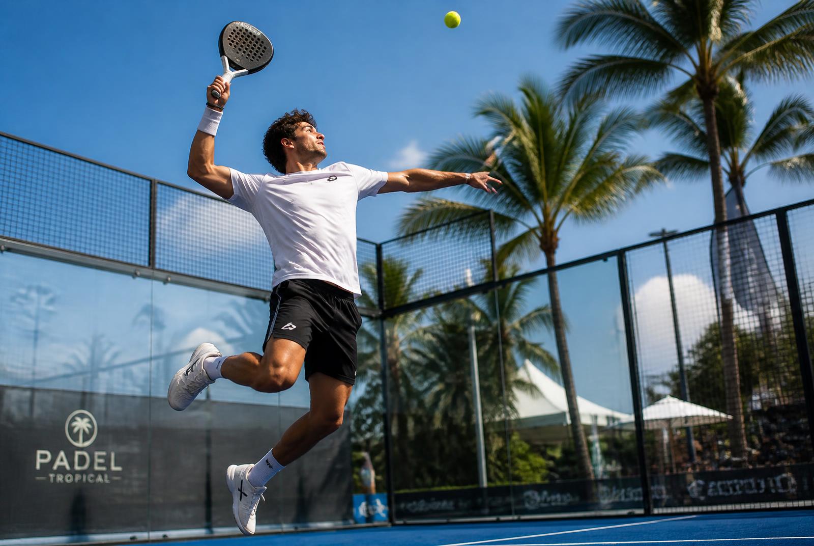 Padel action at Padel Tropical Koh Samui