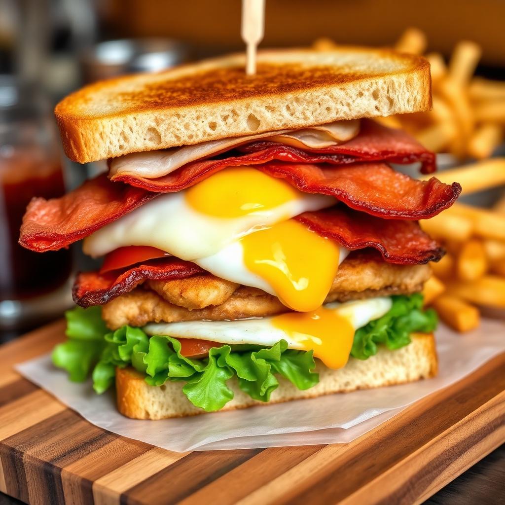 Club sandwich with fries — European menu at Padel Tropical Koh Samui