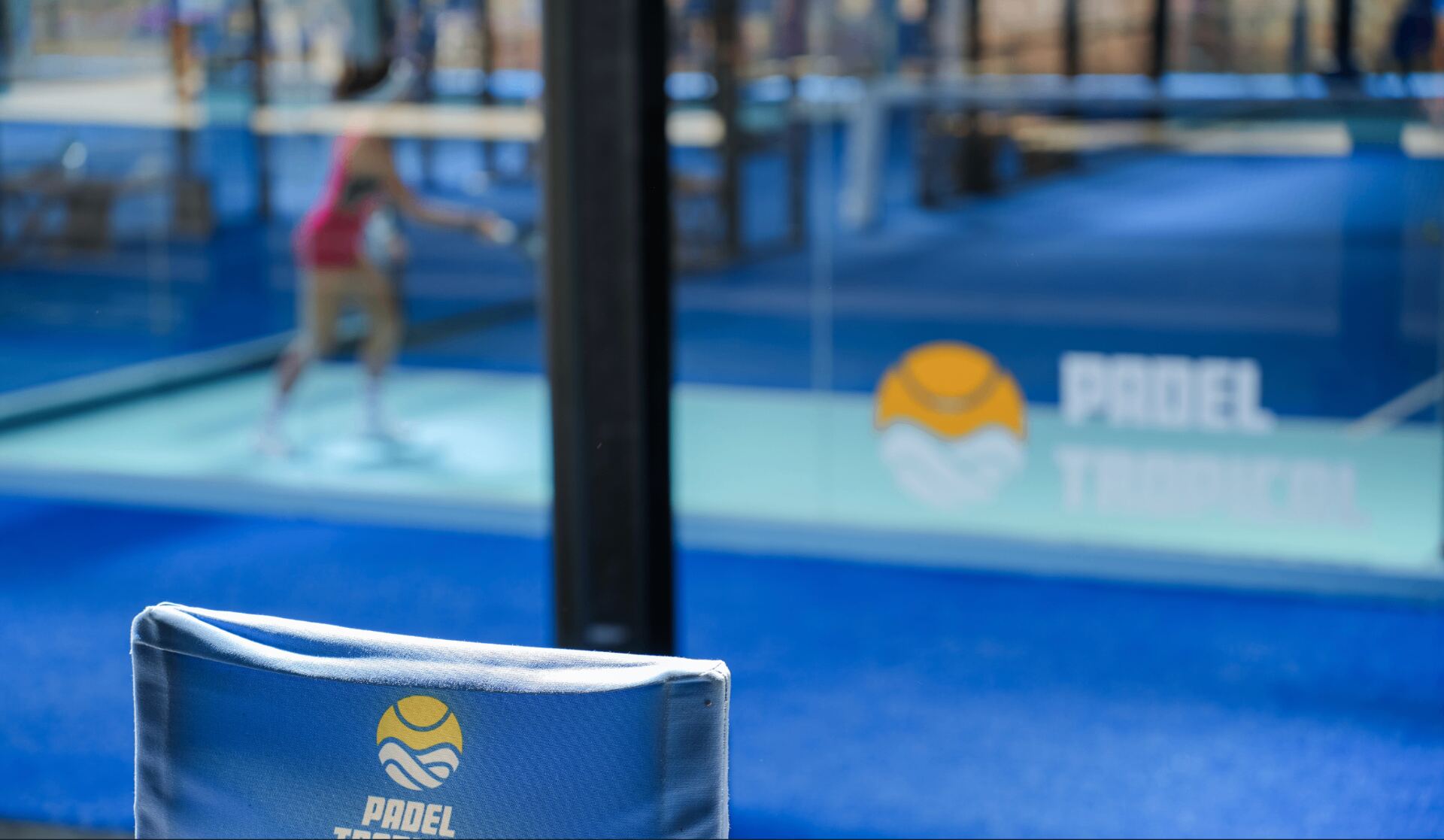 Padel Tropical branded court and chair at Koh Samui's #1 padel club